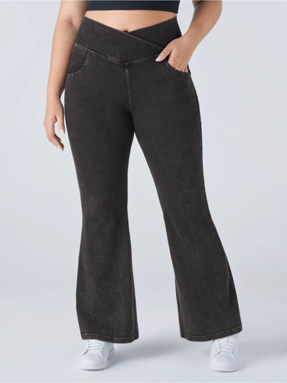 Halara flex cross over waist flare jeans